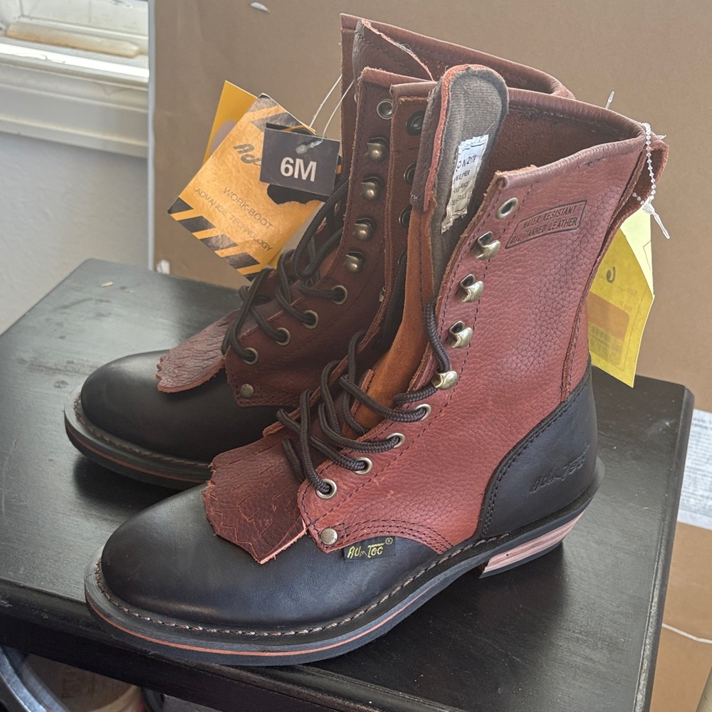 Two-Tone Leather Boots